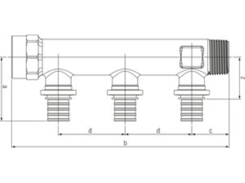 DISTRIBUITOR CU MANSON ALUNECATOR REHAU RAUTITAN D16 X 3/4 - 3 CAI