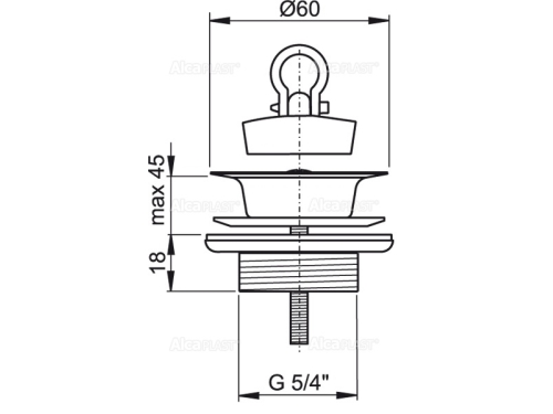 VENTIL LAVOAR CU FILET 5/4" DIN OTEL INOXIDABIL - ALCAPLAST A439