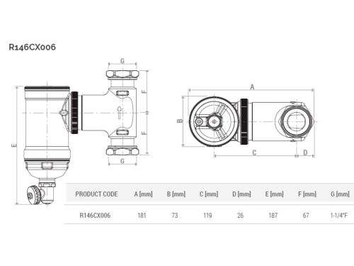 FILTRU ANTIMAGNETITA GIACOMINI R146CX006 - 1 1/4'