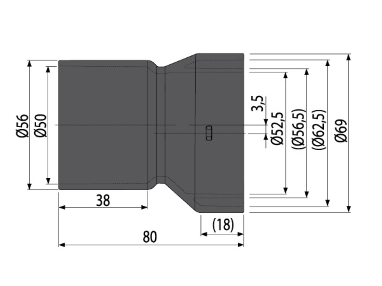 ADAPTOR PENTRU CONECTAREA LATERALA DN50 - AVZ-P003 2