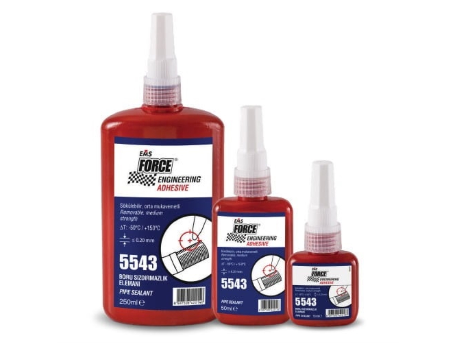 ADEZIV PENTRU ETANSARE FILETE METALICE EMS FORCE 5543 - 15 ML 2