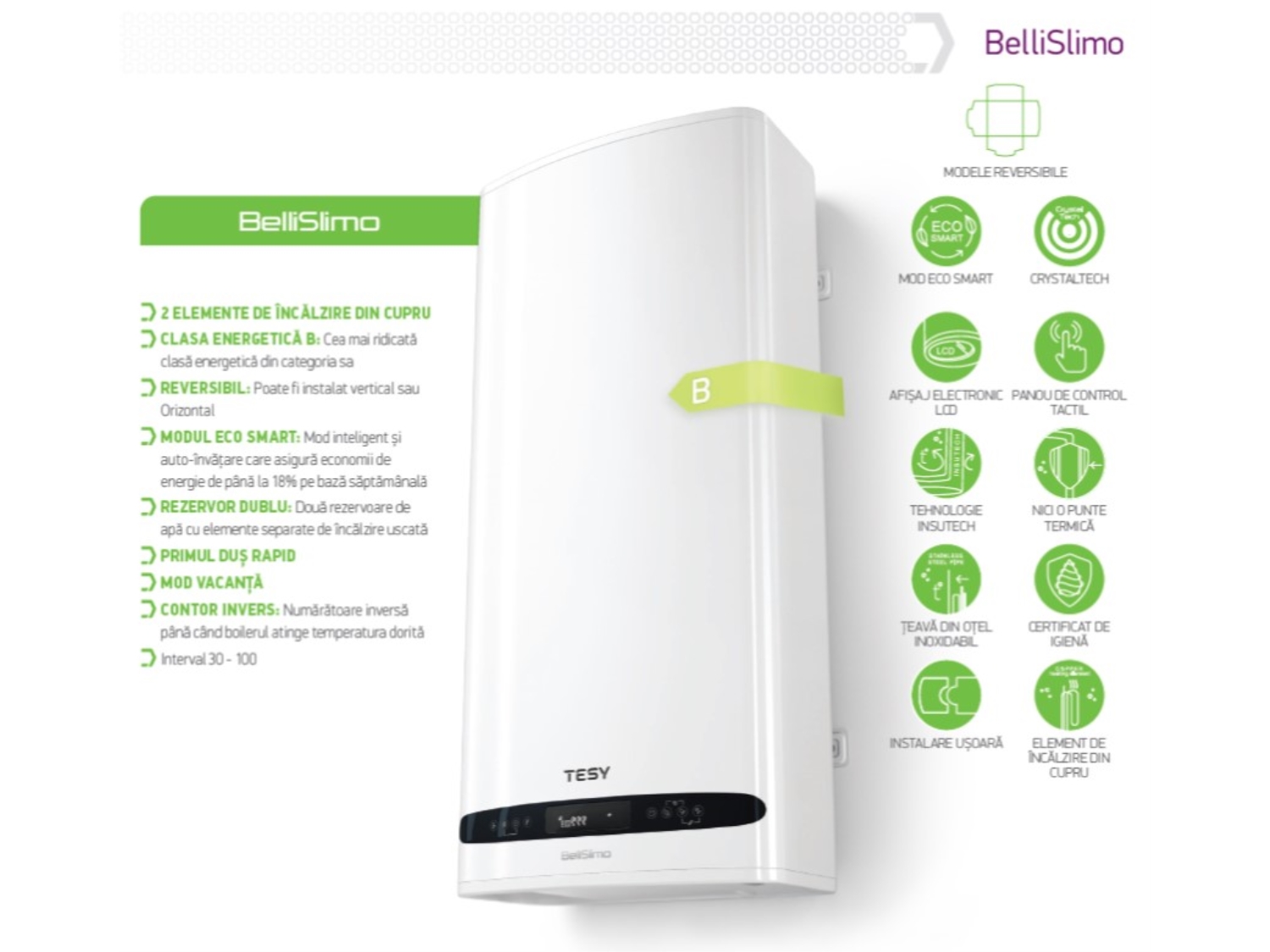 BOILER ELECTRIC SLIM TESY BELLISLIMO GCR 502722 E31 EC 50 2