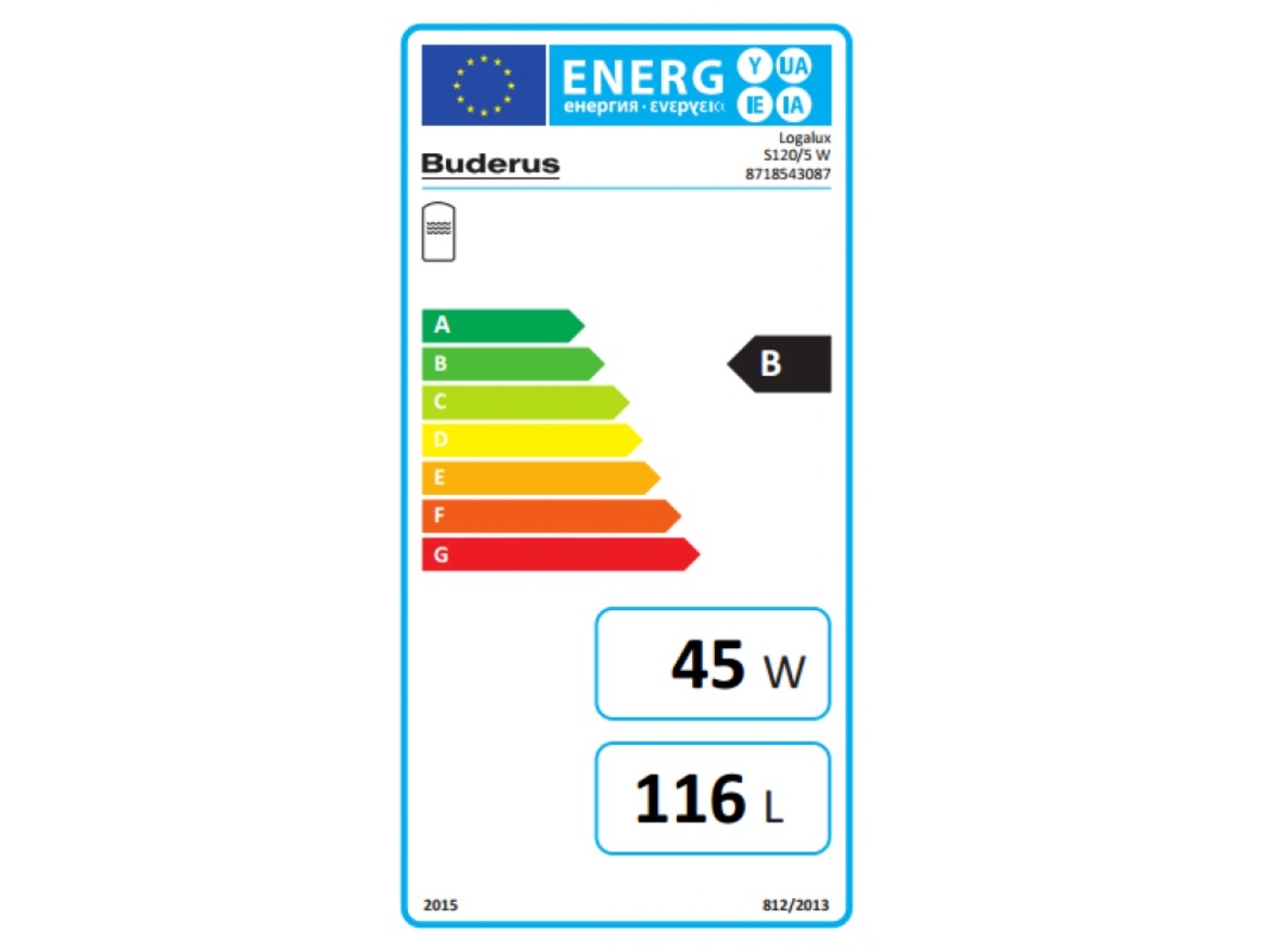 BOILER MONOVALENT CILINDRIC VERTICAL ALB BUDERUS LOGALUX ALB S120/5W 120 2