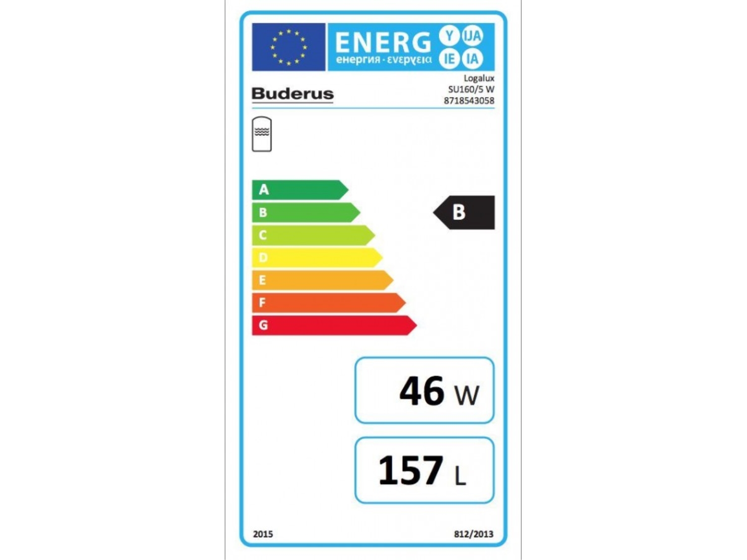 BOILER MONOVALENT CILINDRIC VERTICAL ALB BUDERUS LOGALUX ALB SU160/5W 160 2