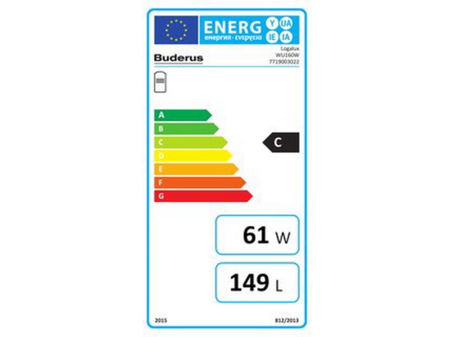 BOILER MONOVALENT PARALELIPIPEDIC VERTICAL ALB BUDERUS LOGALUX WU160 2