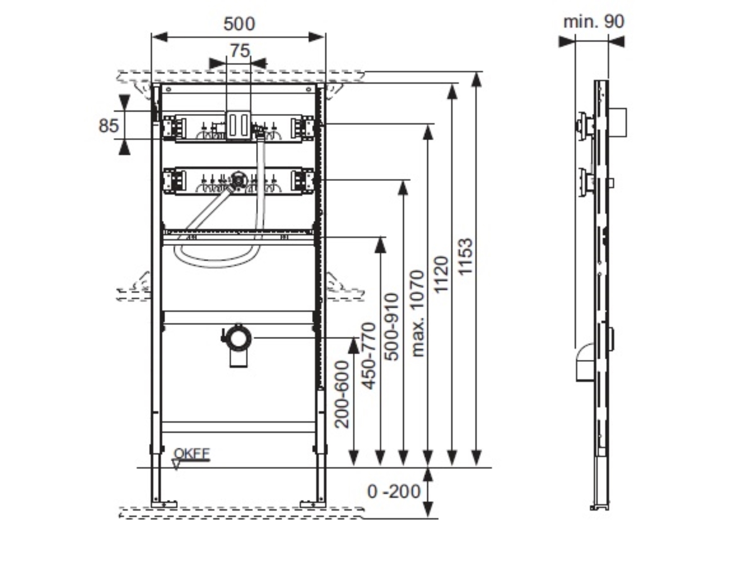 CADRU URINAL TECE CU MODUL DE SPALARE INCLUS 2