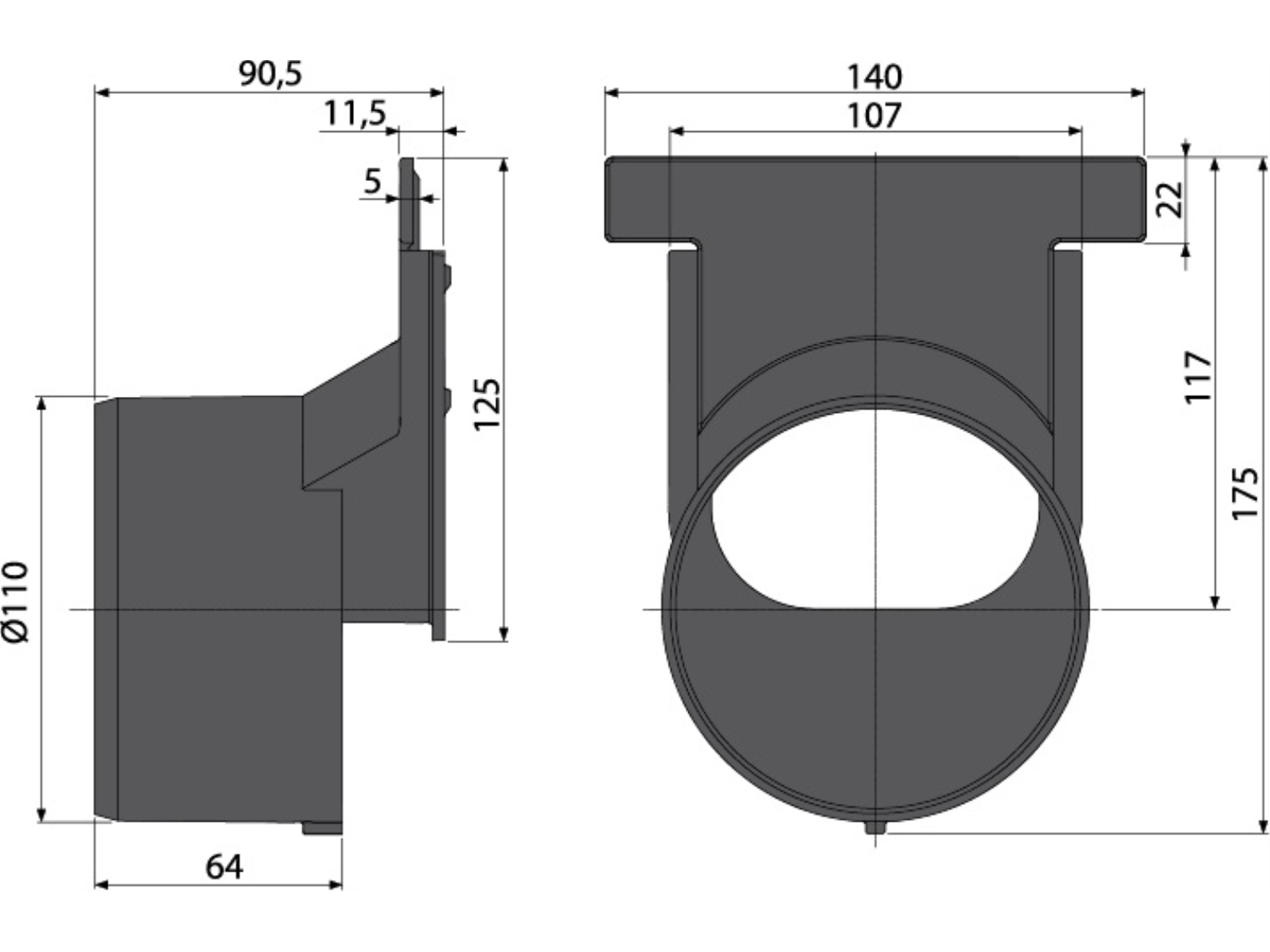 CAPAC PENTRU CONECTARE LA SCURGERE DN110 - AVZ-P010 2