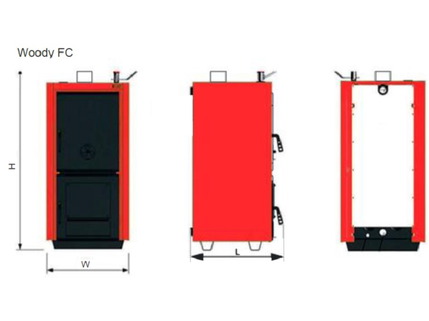 CAZAN DIN OTEL PE COMBUSTIBIL SOLID WOODY SB FC 25 KW 2