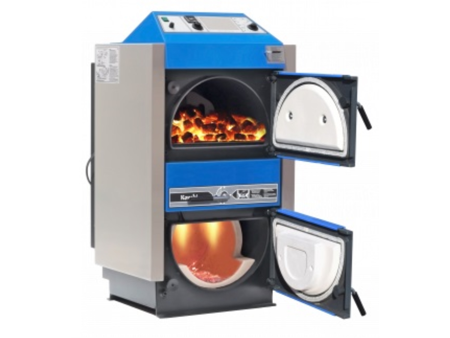CAZAN PE LEMN SI CARBUNE CU GAZEIFICARE ATMOS C18 S - 20 KW 2
