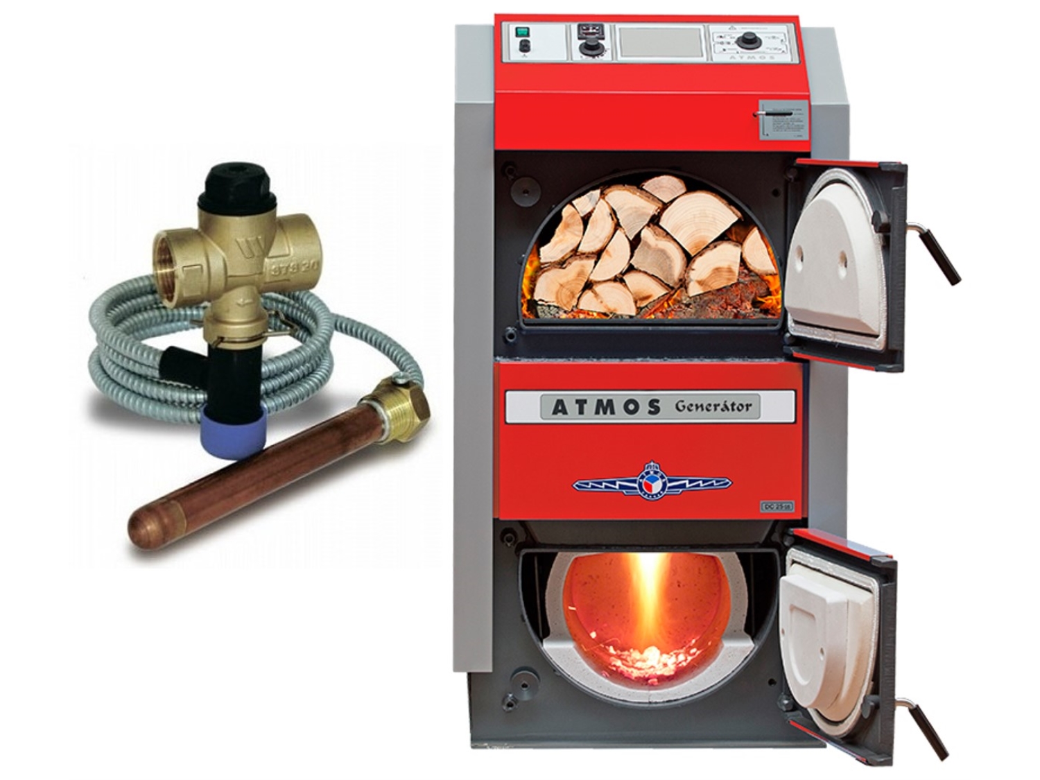 CAZAN PE LEMNE CU GAZEIFICARE ATMOS DC 70 GSX - 70 KW 1