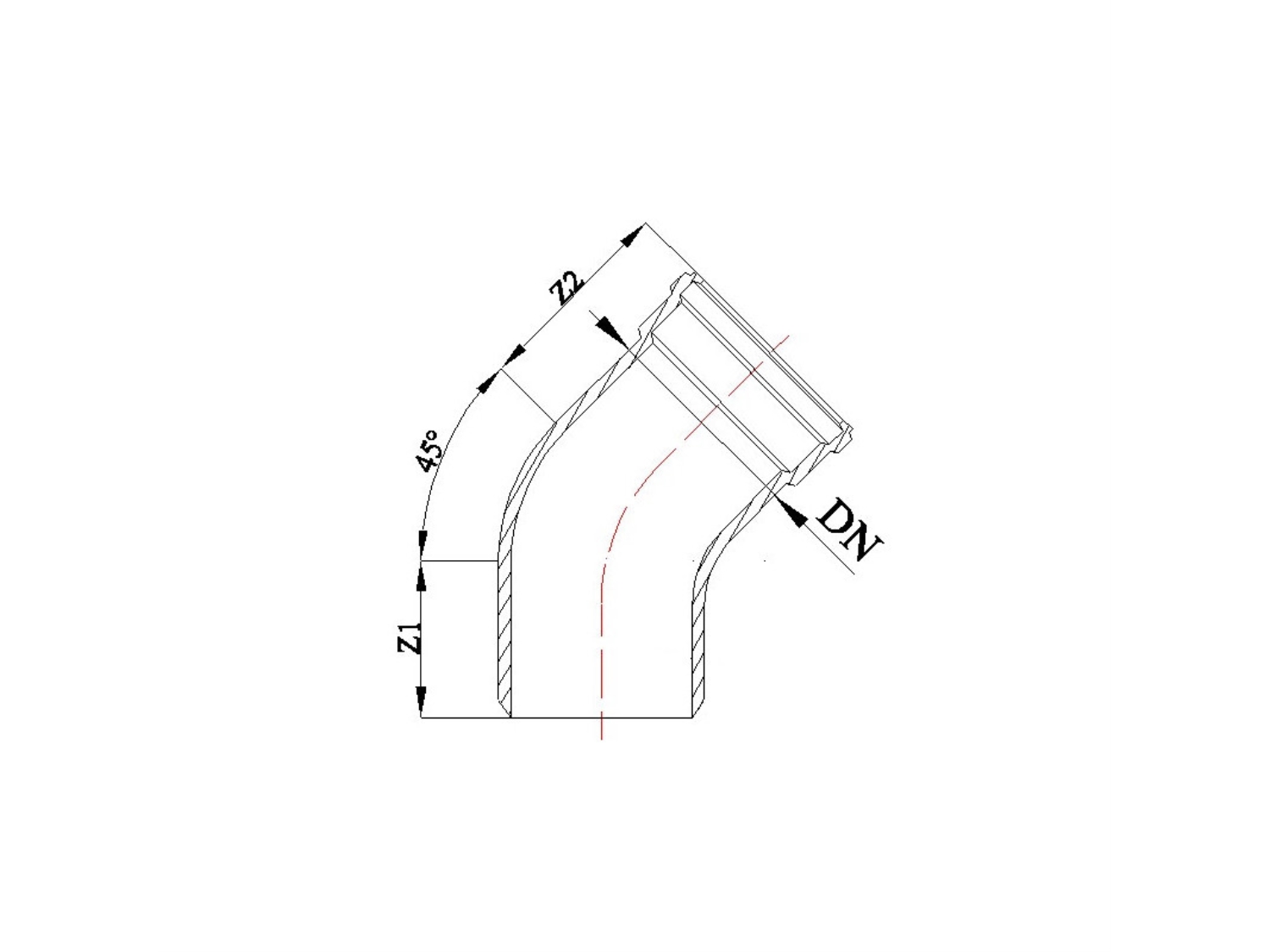 COT PVC CANALIZARE EXTERIOARA LA 45° D=160 2