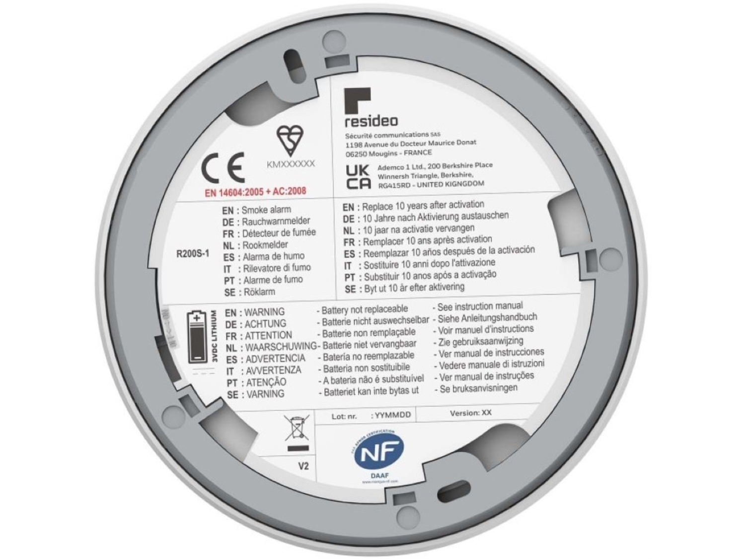 DETECTOR OPTIC DE FUM HONEYWELL HOME R200S-2 2