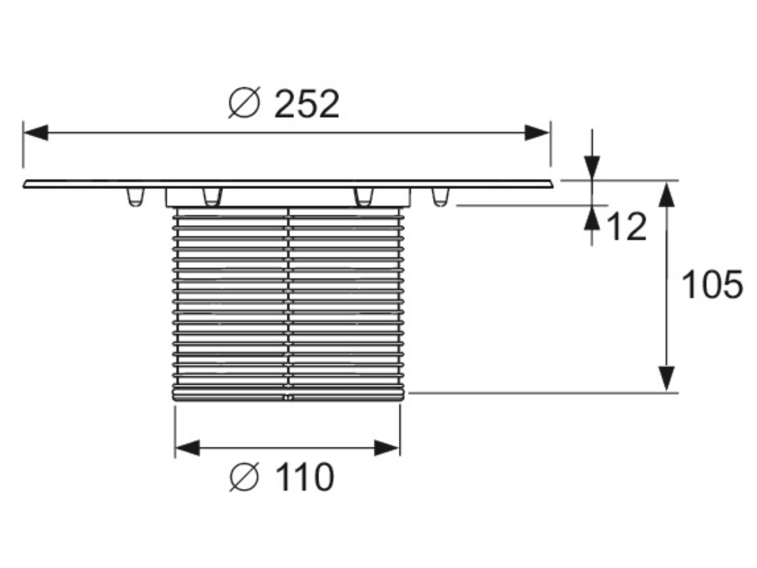 ELEMENT DE INALTARE TECEDRAINPOINT S CU FLANSA UNIVERSALA SEAL SYSTEM 2