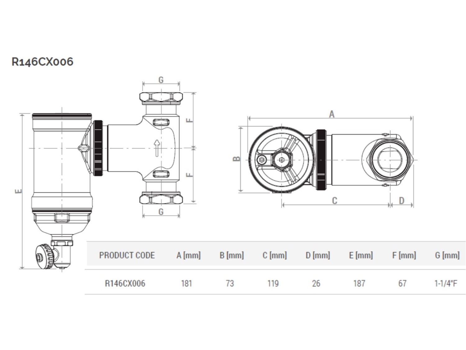 FILTRU ANTIMAGNETITA GIACOMINI R146CX006 - 1 1/4' 2