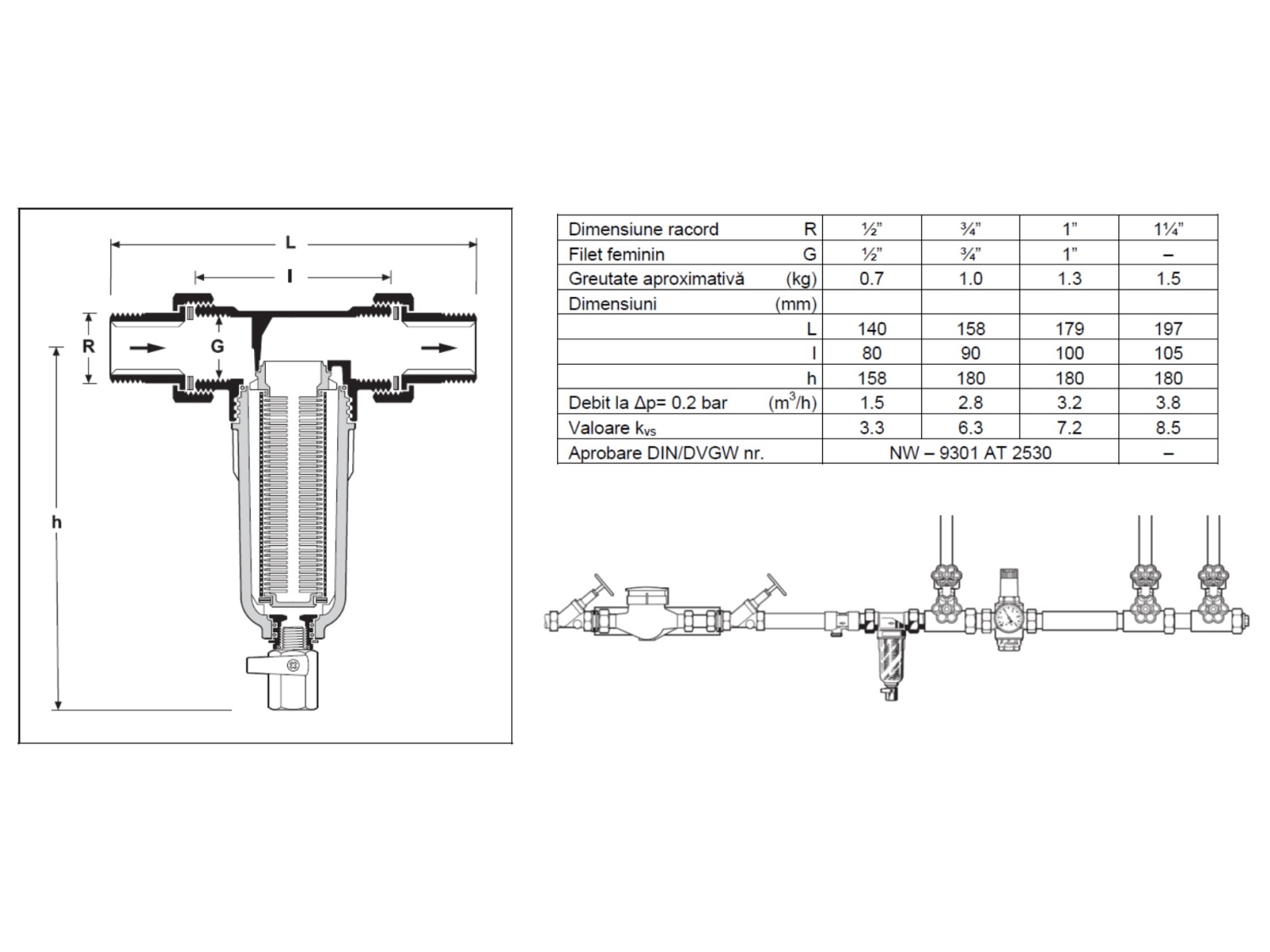 FILTRU APA CU PURJARE MANUALA RESIDEO BRAUKMANN MINIPLUS FF06 - 1 1/4 2