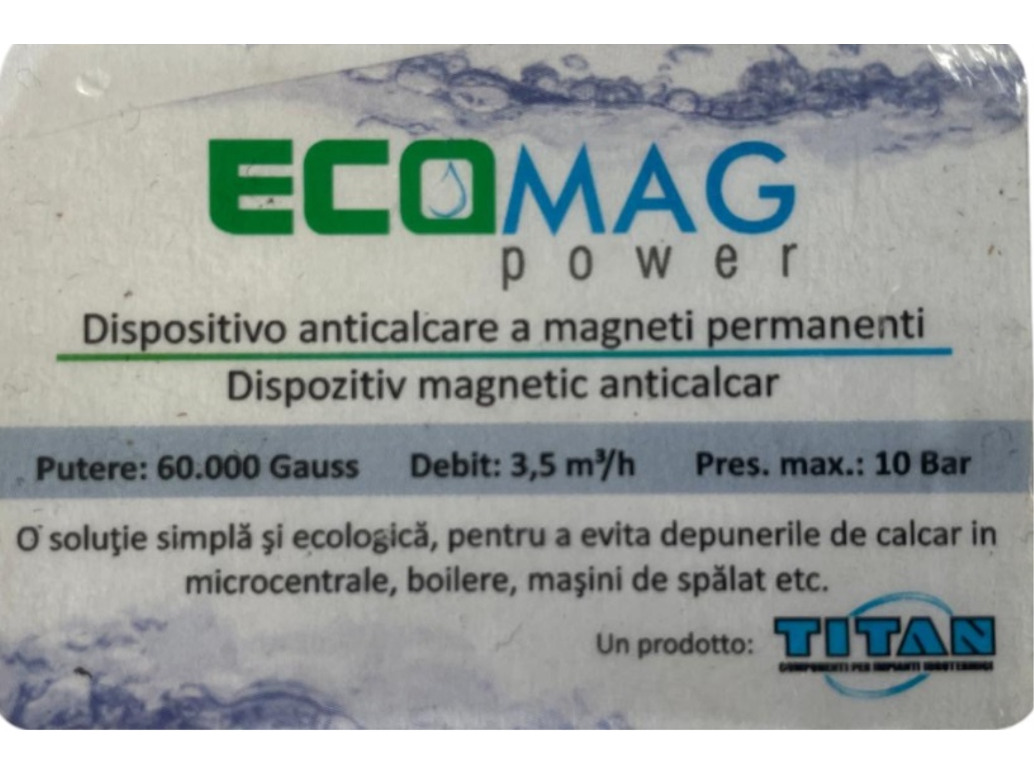 FILTRU MAGNETIC ANTICALCAR TITAN ECOMAG POWER 1 2