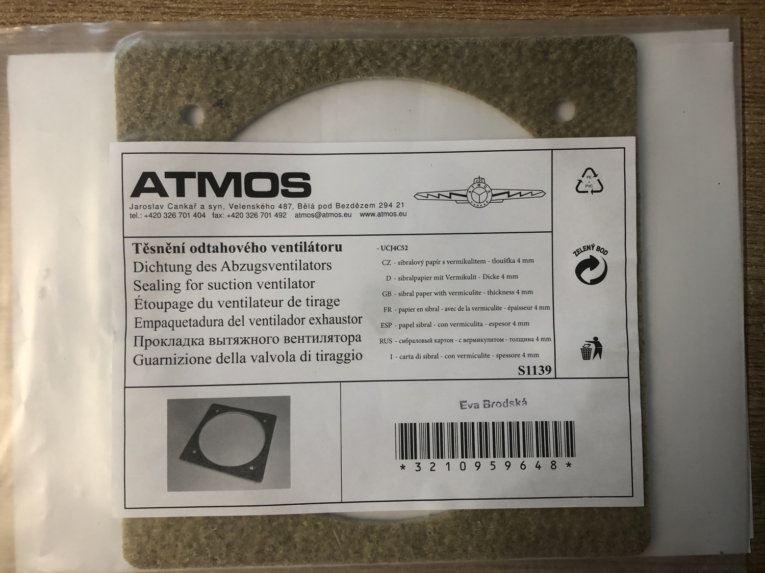 GARNITURA ETANSARE VENTILATOR UCJ4C52 ATMOS 2