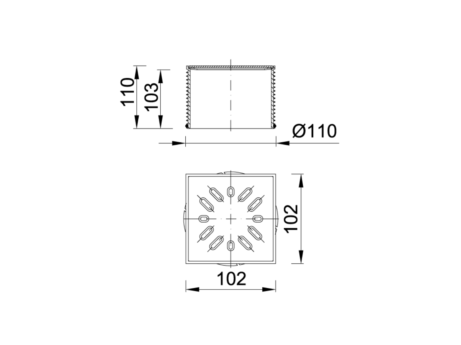 INALTATOR CU GRILAJ DIN OTEL INOXIDABIL 100 X 100 MM - STY-505-100 2