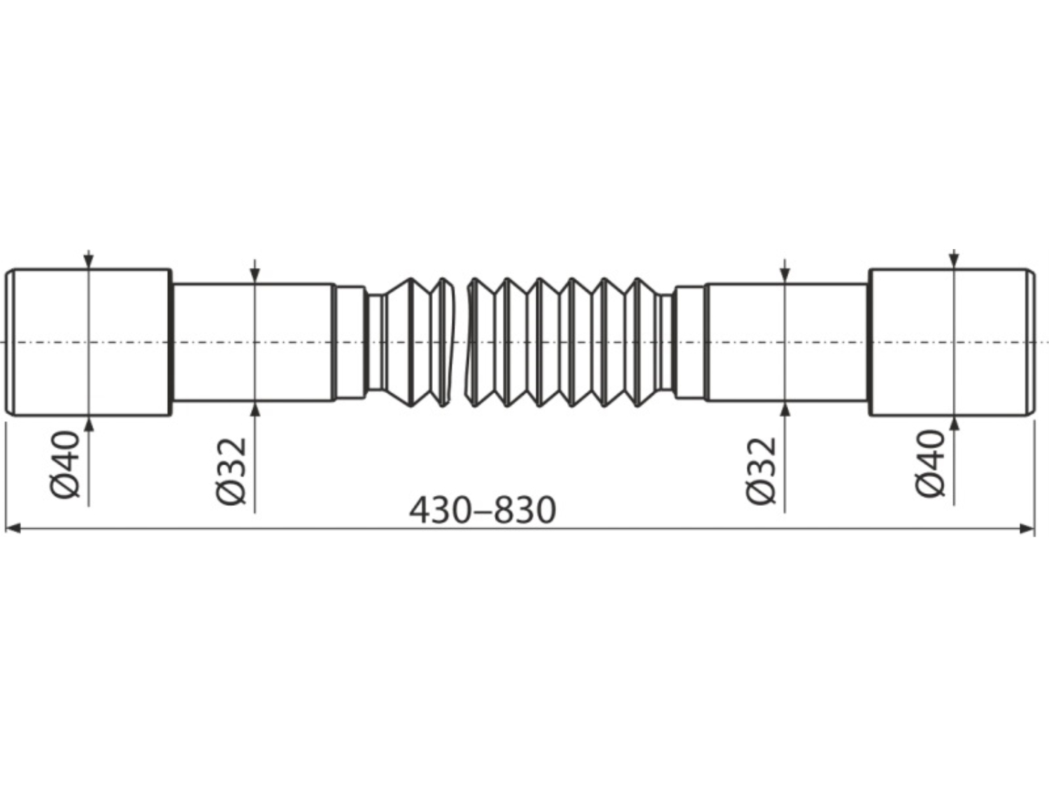 RACORD FLEXIBIL 40-32 X 32-40 - ALCAPLAST A794 2