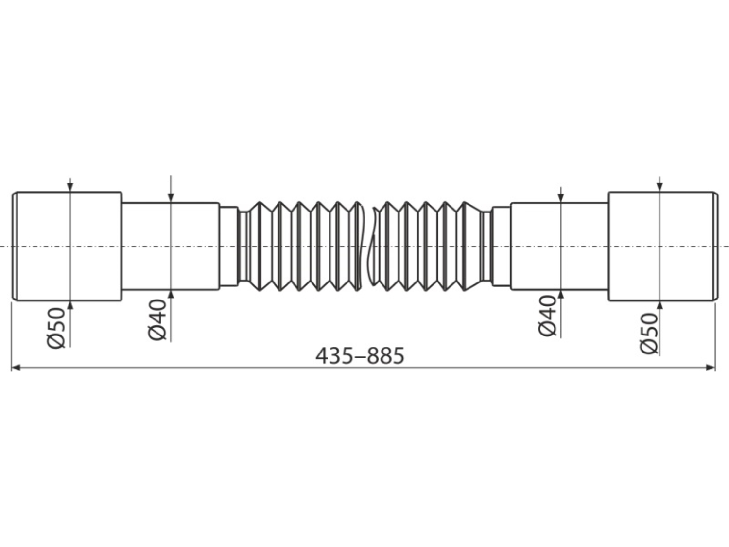 RACORD FLEXIBIL 50-40 X 40-50 - ALCAPLAST A720 2