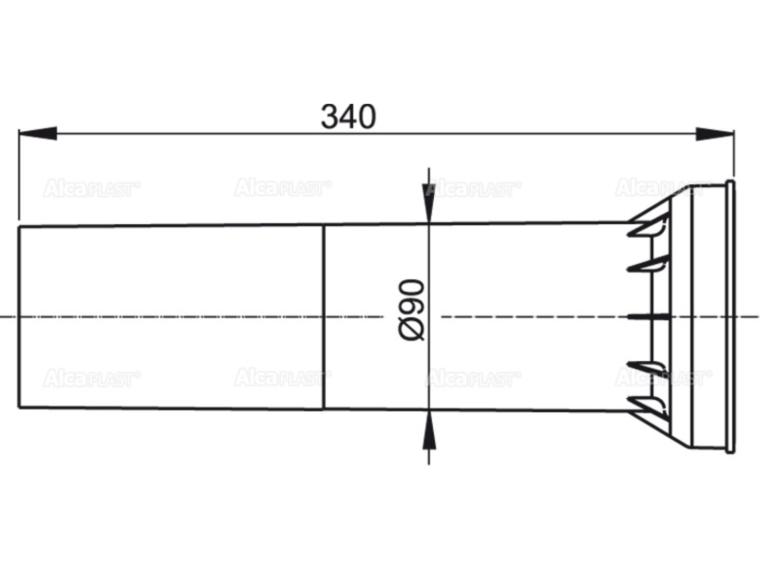 L=340 MM - ALCAPLAST M148 1