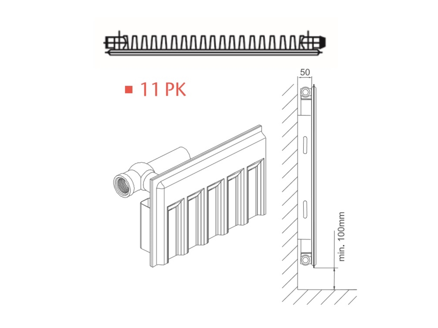 RADIATOR OTEL AIRFEL 11PK600/1200 2