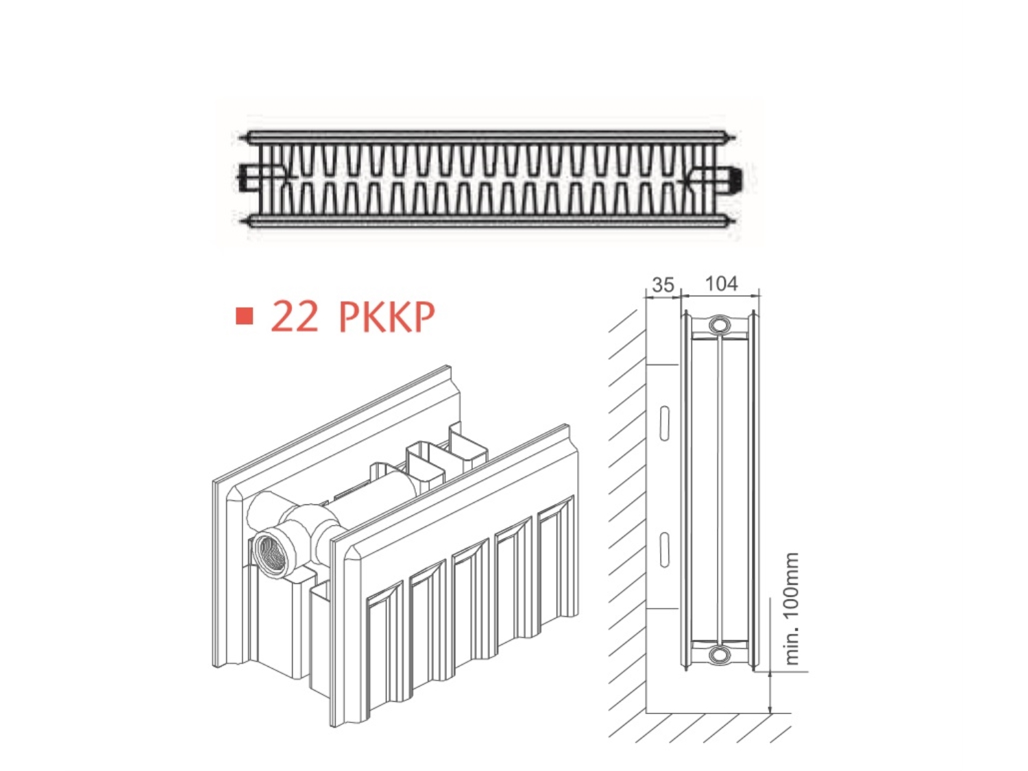 RADIATOR OTEL AIRFEL 22PK300/1000 2