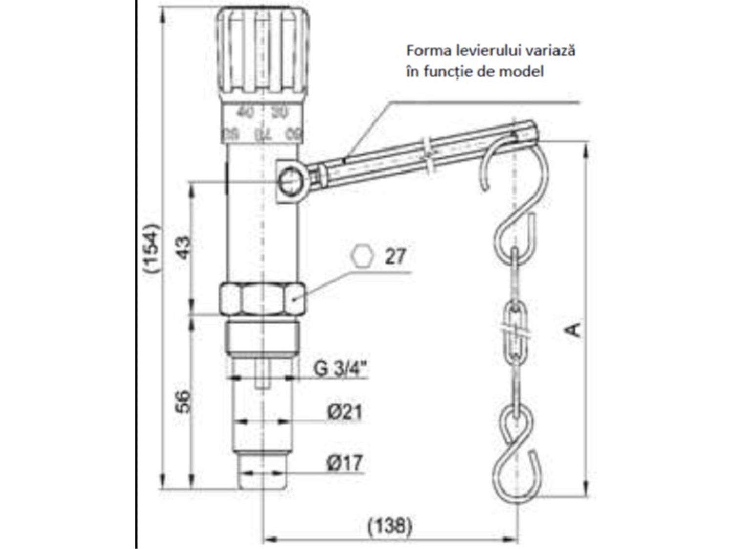 REGULATOR DE TIRAJ TERMOSTATIC REGULUS RT4 - 3/4" 2