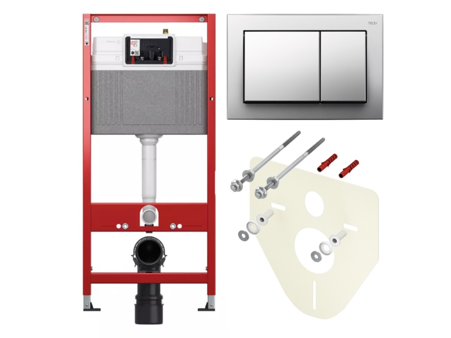 REZERVOR WC CU CADRU TECE BASE H=1120 MM CU CLAPETA DE ACTIONARE CROMATA 1