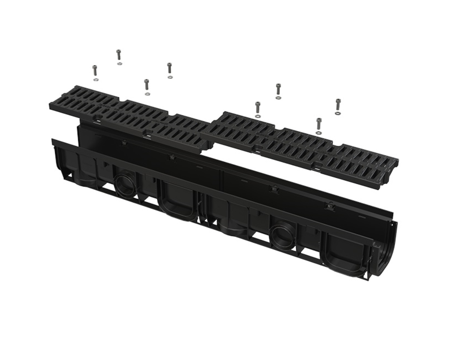 RIGOLA DE EXTERIOR DE 100 MM CU RAMA DIN PLASTIC SI GRATAR DIN PLASTIC