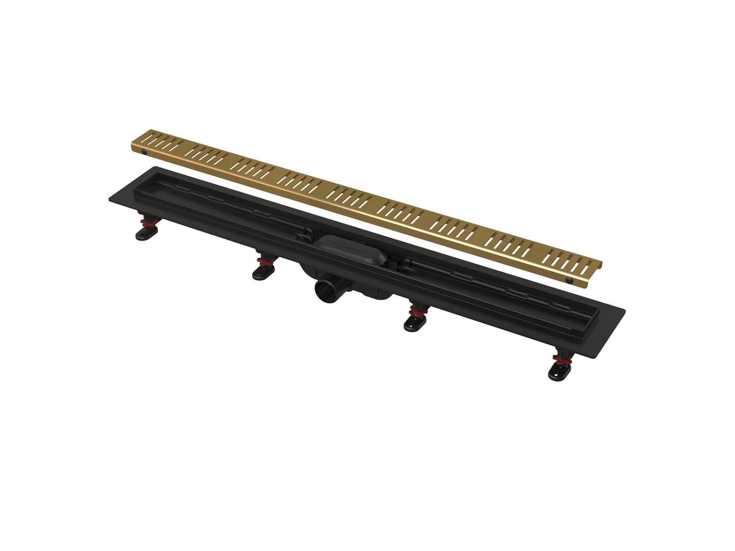 RIGOLA PENTRU DUS CU GRATAR SIMPLE AURIU 950 MM - APZ10BLACK-950BRASS 1