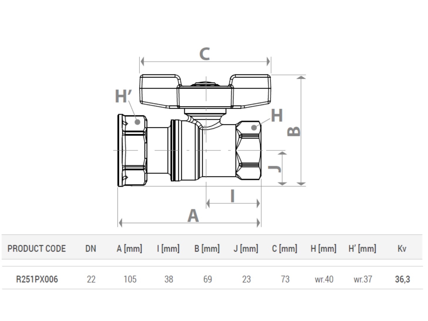 ROBINET DE TRECERE CU SEMIOLANDEZ FILET INTERIOR-INTERIOR 1 X 1 2