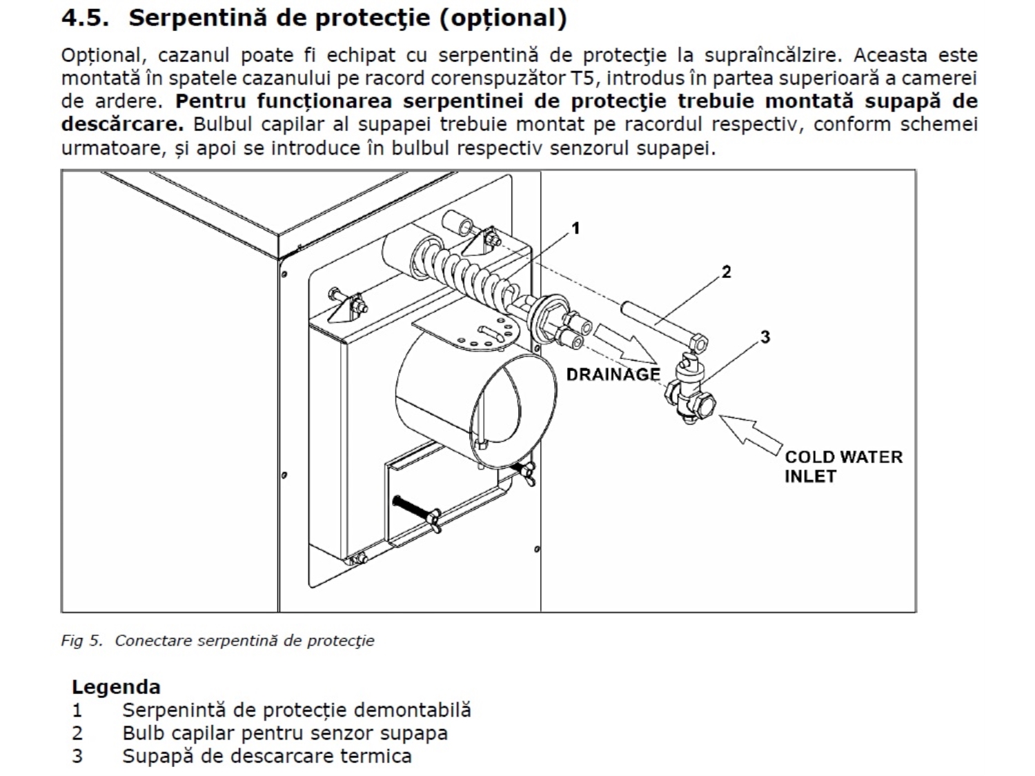 SERPENTINA DE PROTECTIE ECOWOOD / ECO BIO 80 - 100 KW - 2 1/2'' 2