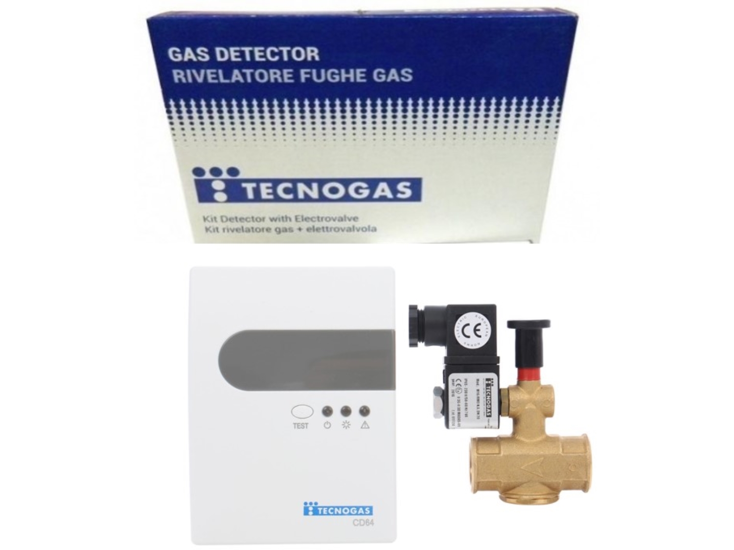 SET DETECTOR GAZ METAN CD64 220V SI ELECTROVANA M16/RMO TECNOGAS 1/2 1