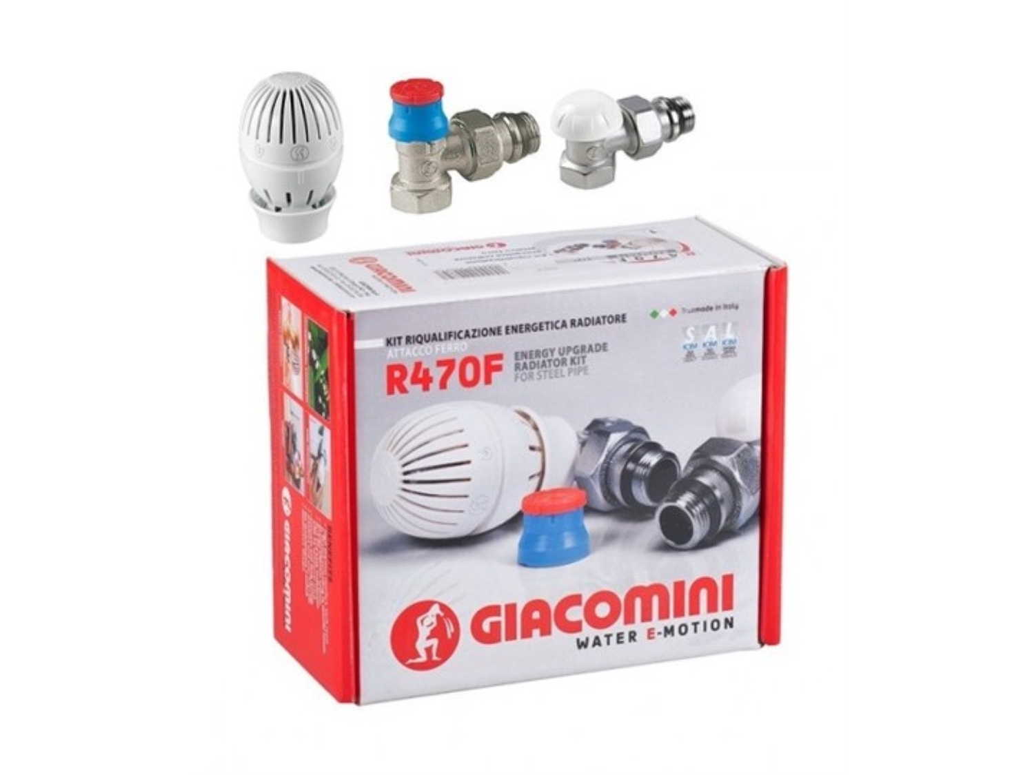SET ROBINETI RADIATOR TUR - RETUR 1/2 SI CAP TERMOSTATIC - R470FX003 1