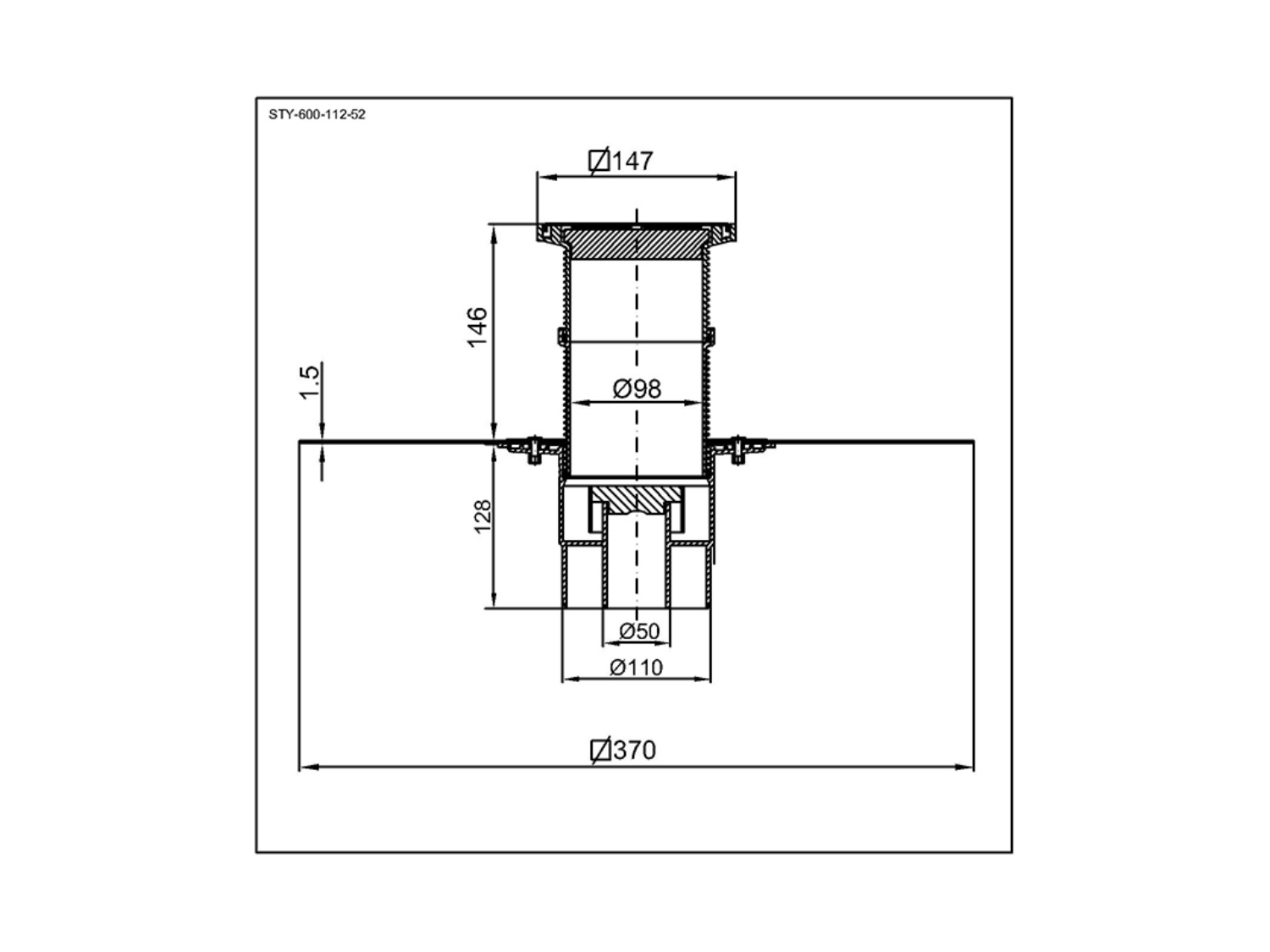 SIFON PARDOSEALA IZOLABIL CU IESIRE VERTICALA DN 50 2