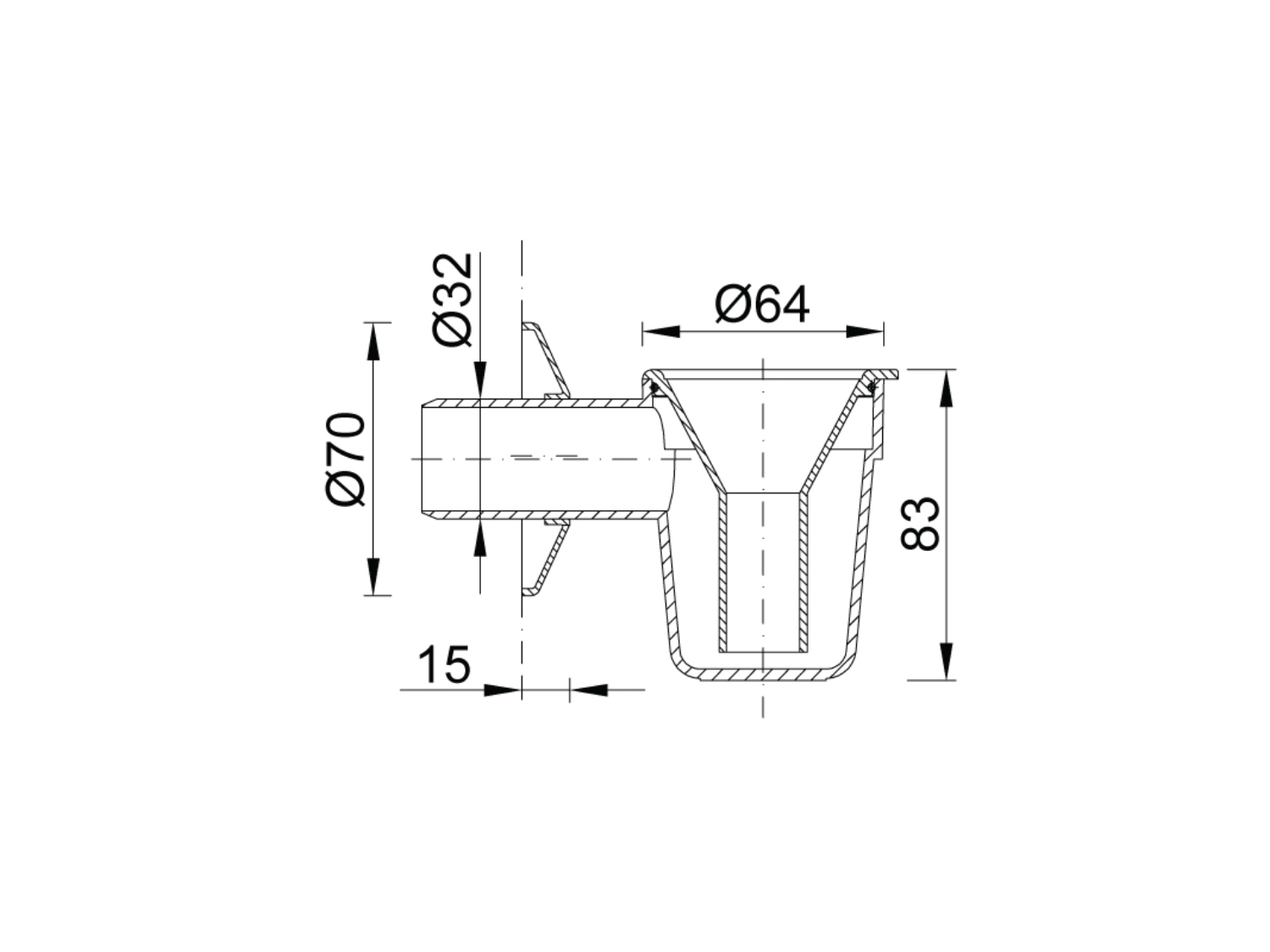 SIFON PENTRU PRELUARE CONDENS Ø32 MM STYRON STY-517 2