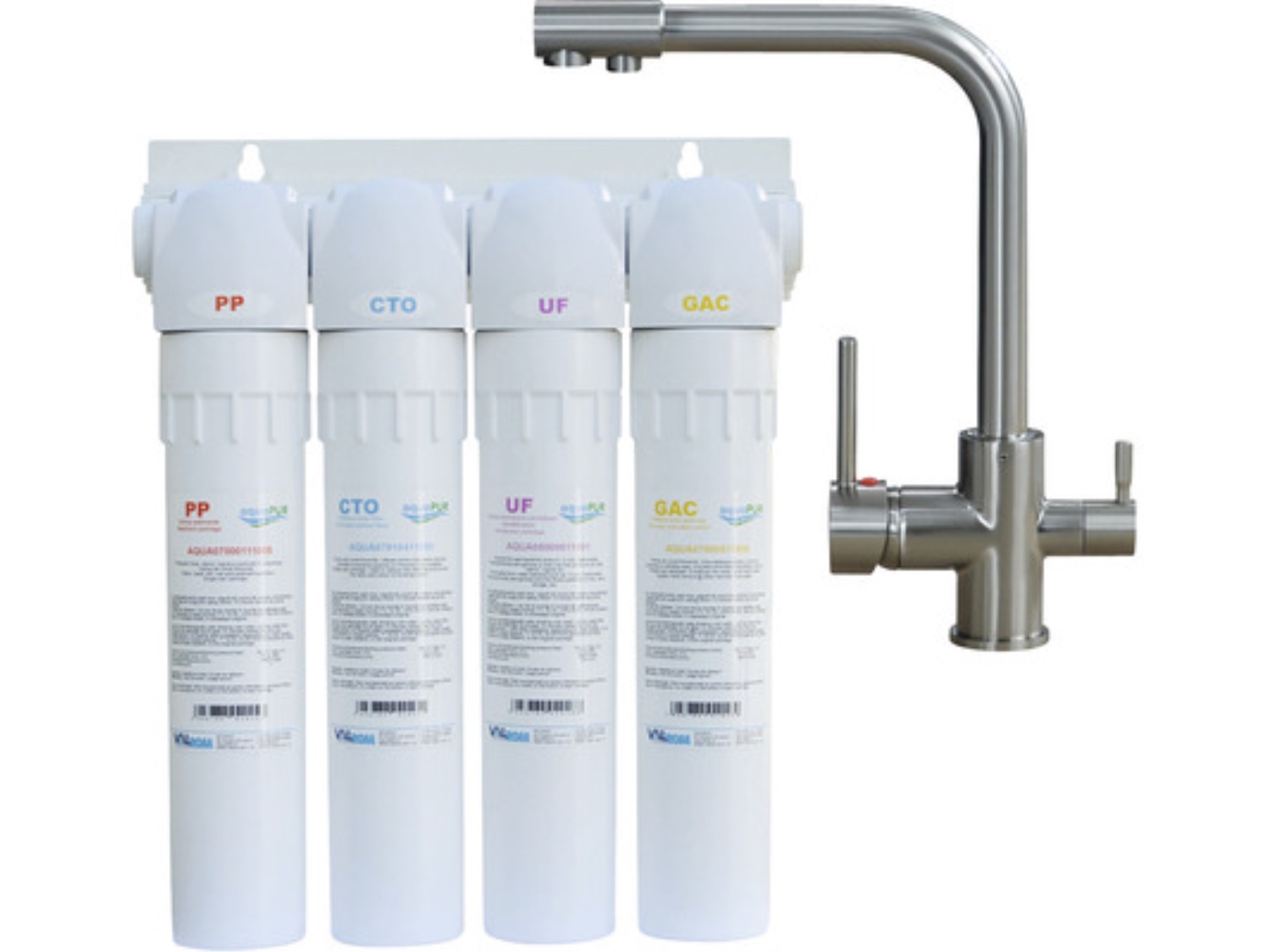 SISTEM DE ULTRA FILTRARE PUR 4 UF 11” CU BATERIE CU 3 CAI 1