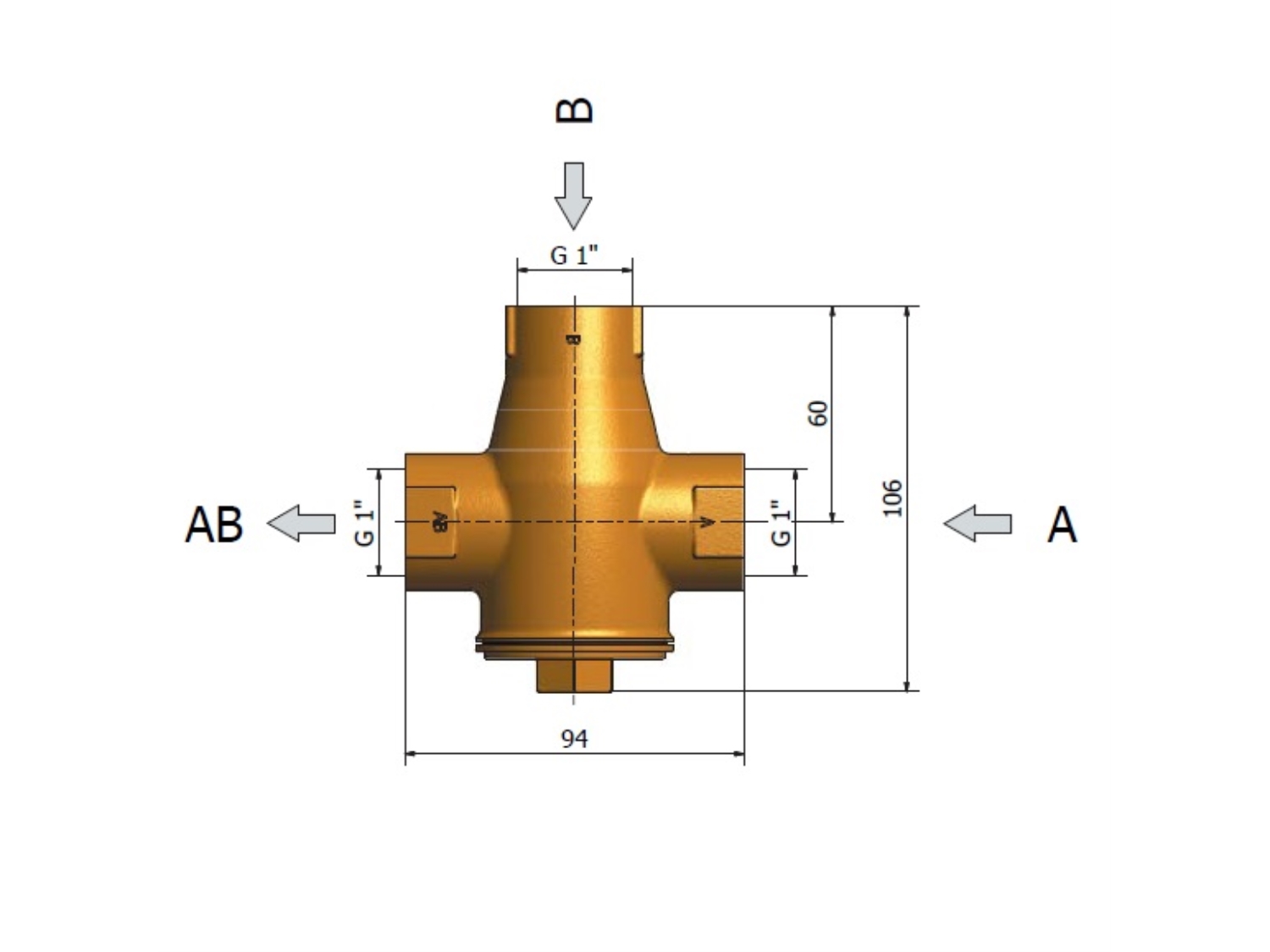 VENTIL TERMOREGULATOR REGULUS TSV3B DN 25 - 45°C 2