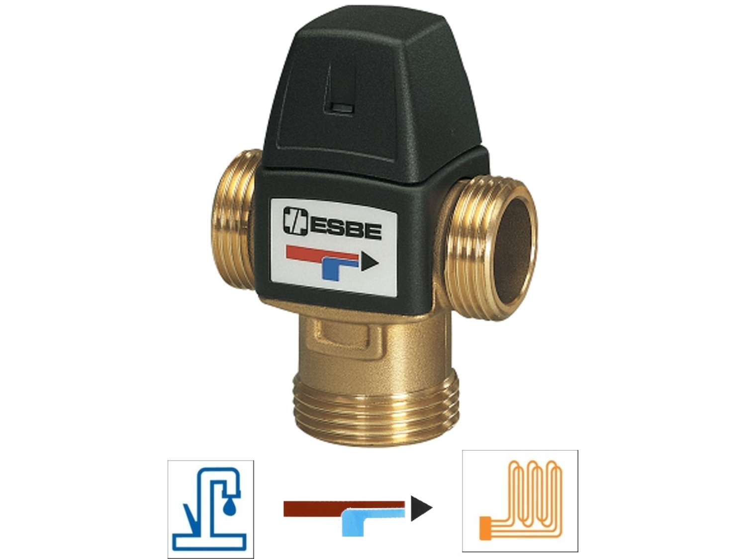 VENTIL TERMOSTATIC DE AMESTEC ESBE VTA 322 / 20 - 43°C - 3/4' P 2